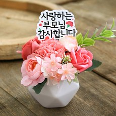 센트바스켓 러브포유 미니 센터피스 카네이션 비누꽃 화분, 핑크, 1개