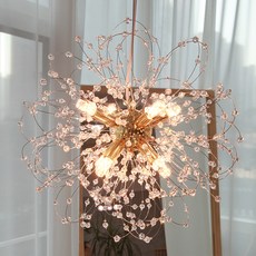 가호 8등 크리스탈 식탁 눈꽃조명, 골드