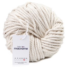 misoknit Misoni-teu 馬克拉姆繩 線繩 棉繩 粗繩 8mm 240股, 1個, 米色