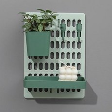 벽걸이 보드 M + 수납함 2종 + 후크걸이 5p, 1개, 그린