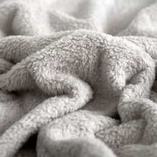 柔軟雙面羊羔絨布料, 1個, 灰米色