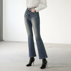 와르 여성용 샌드워싱 부츠컷 데님 팬츠