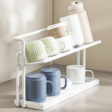 바른리빙 텀블러 컵 건조대, 화이트, 1개, 2단