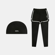 NEPA KIDS 女童水褲內搭褲 + 泳帽套組