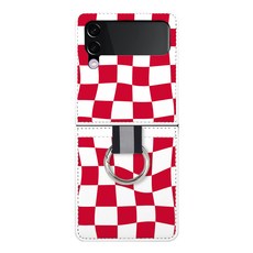 바니몽 체커보드 가죽 포켓 휴대폰 케이스
