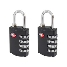 頂級TSA安全鎖 4位密碼轉盤 黑色, 2個