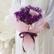 ScentBasket 不凋謝鮮花 永生鮮豔滿天星花束, 紫色