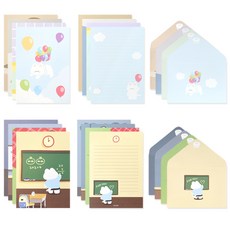 Monolike 雲朵的日常信紙 8款 x 4張 + 信封 8款 x 2個, 混合色, 1套