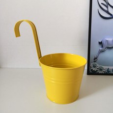 Aromood 園藝陽台鐵製懸掛花盆, 黃色