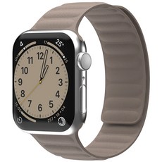 SINJIMORU 智慧手錶皮革錶環錶帶, 米色