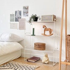 블록 인테리어 정리 선반 3p + 바닥판 세트, 화이트, 3단