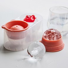 인블룸 곰돌이캡 빅볼 원형 2구 얼음틀, 핑크, 2개