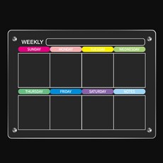 Mandeul Habi 冰箱磁性備忘板 04 每週彩色日曆, 壓克力