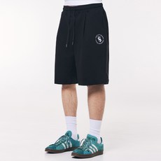 뎃츠잇 시그니처 엠블럼 원턱 오버핏 하프 팬츠