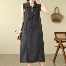 포플러앤씨 데이번 민소매 데님 원피스 P24SMOPS031924 빅사이즈 포함