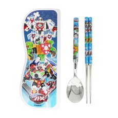 LE BARN 衝鋒戰士孩童湯匙+筷子+餐具盒, 混色, 餐具盒+筷子+湯匙