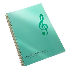 JLogue 音樂筆記本 A4, 高音譜號 綠色, 1個