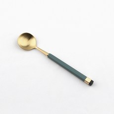 보겐 스퀘어 투톤 골드 커트러리 티스푼, 올리브, 1개
