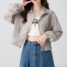 I'M MONG 女款 Soharu 抽繩短版長袖拉鍊防風外套