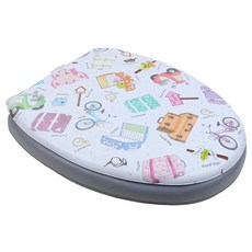 투투파파 프리미엄 쿠션 소프트 다빈치 O형 변기커버 시트, 그레이, 1개