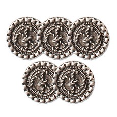 高級大衣開襟衫金屬鈕扣 Great 18mm, 黑鎳色, 5個