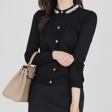 Moirbella 女款 Helrin 珠飾圓領開襟衫 O24FW2-A0604