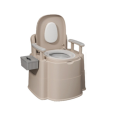 Andsoo移動式簡易馬桶座 棕色軟墊, 1個, 棕色