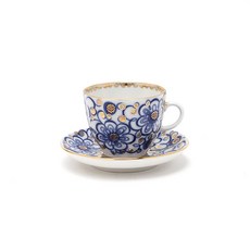 임페리얼포슬린 윈딩트위그 튤립 커피컵앤소서 세트 150ml, 혼합색상, 1세트