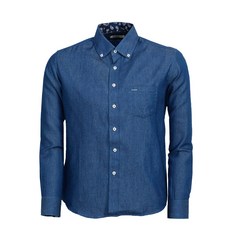 Edgeae 男士領口亮點基本款丹寧長袖襯衫 MCTCT5201S1