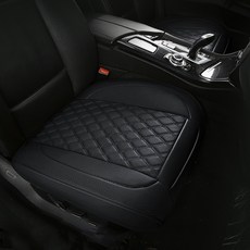 River Fox 第一排 菱格紋車用皮革坐墊, 黑色, 1個