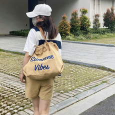 Youngbayoung 女性夏季旅行用大容量帆布肩背&托特包