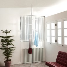 GONGGAMSTORE 可調節高度立式衣架 縫隙空間活用頂天立地衣帽架, 白色