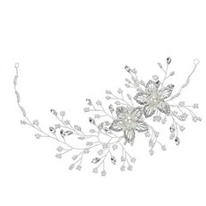 Minsung Company 花朵水鑽髮箍, 混合色, 1個