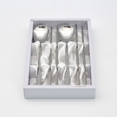 윌리브 신장미 샌딩 수저세트, 실버, 2세트, 숟가락 + 젓가락