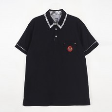 GYOBOKMALL 兒童白色格紋領子校服短袖T恤