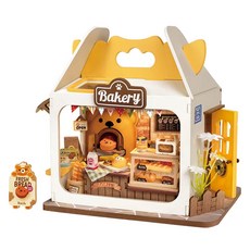Rolife 若來 DIY 木製泰迪熊烘焙坊立體拼圖, 105件, 1組