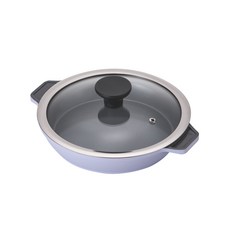 PNPOONGNYUN IH爐適用Maree Daylight系列附蓋雙耳淺燉鍋, Light Purple, 20cm, 1個