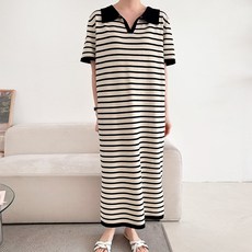 봉봉스토리 토픽 단가라 니트 임산부 원피스