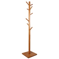 原木立式衣架方形方形板, 棕色的