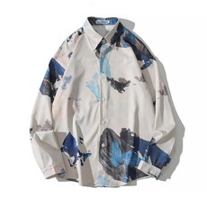 남성용 마켓A 빈티지 아트패턴 셔츠