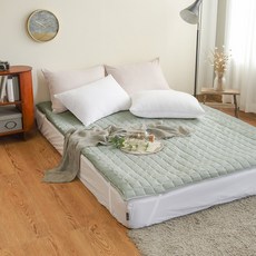 The Zari 鬆緊帶固定式格紋電熱毯套, Milky khaki