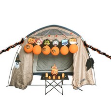 Party Club 萬聖節露營4號LED南瓜拉旗5件組, 混合色, 1套