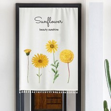 Pairing 北歐布藝門簾廚房浴室遮擋簾向日葵系列, T