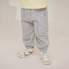 milkmile 兒童休閒熊亮點細褶束口褲