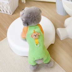 PASTEL PET 寵物派對幼犬毛絨連身衣, 綠色, 1個