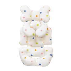 Essien 微笑嬰兒車內膽+頸墊套裝, 微笑圓點款, 1入