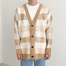 JH Style 男士合身方形格紋開衫 JHROK565