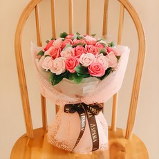 ASPASIA 50朵人造肥皂玫瑰花束, 粉色的, 1個