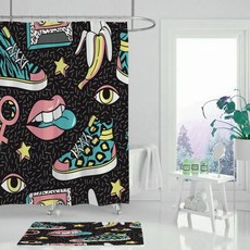 카리스 기하학 컬러 데일리 샤워 커튼 A09 180 x 180 cm, 1개