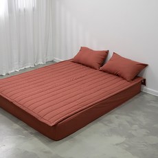믹스앤매치 로이 고정밴딩 침대 패드, 브릭레드